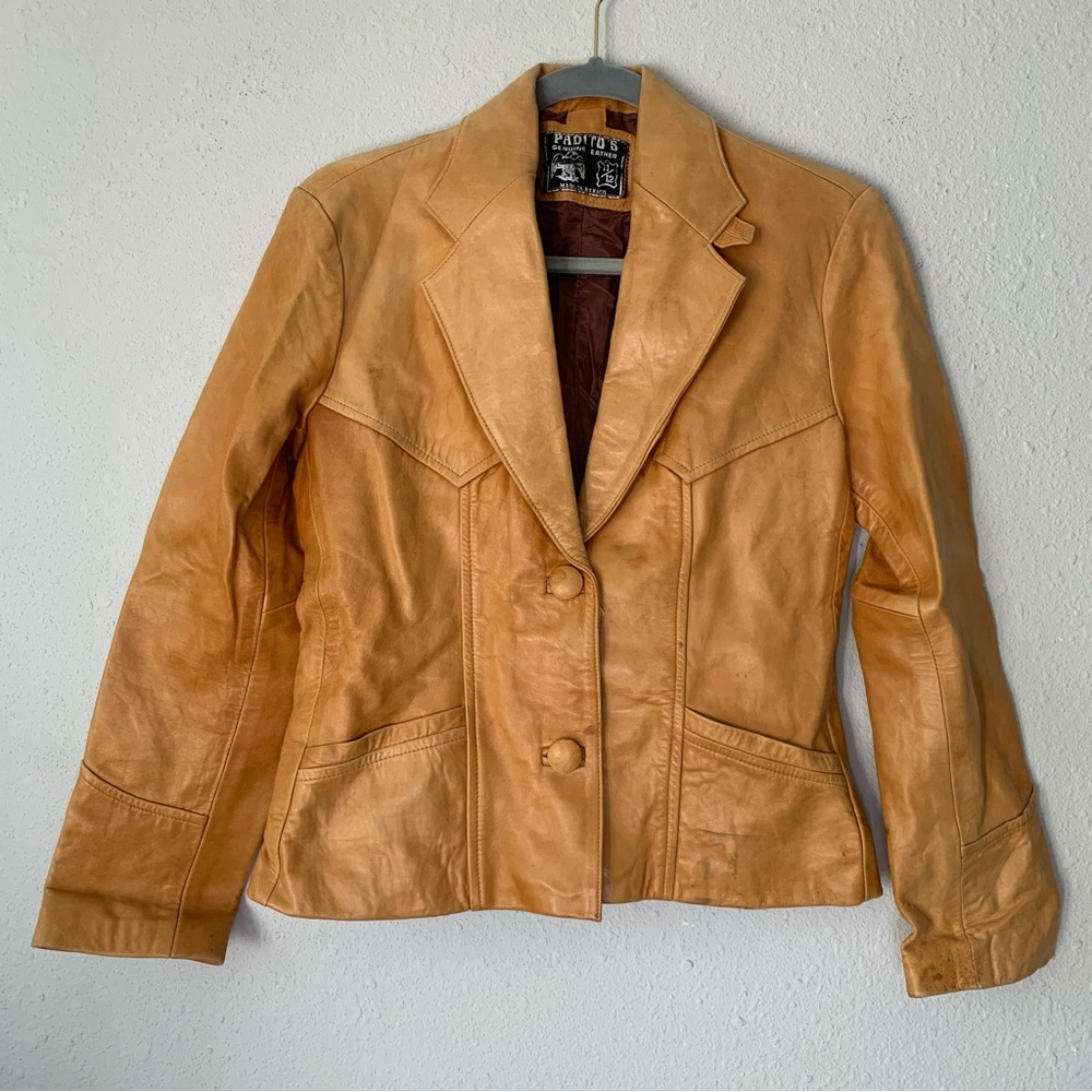 PADITOS // Vintage Genuine Leather Jacket - Size 11/12